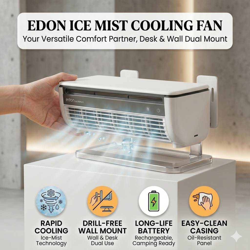 Edon E868 Mini Air Cooling Fan | Ice Mist Cool Air | Anti-Oil ...