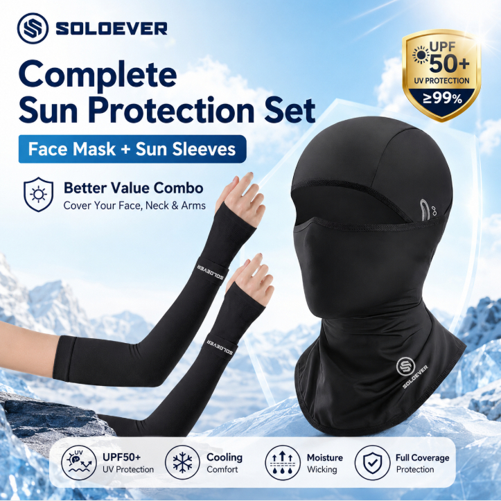 【MY Delivery】SOLOEVER Sunscreen arm sleeves+Sun Protection Full Face ...