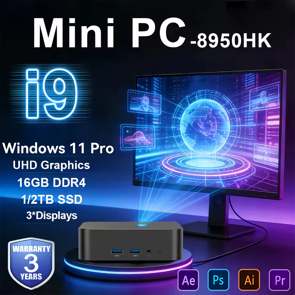 【Brand New Original】Portable Mini PC Windows 11 Intel Core i9 8950HK ...