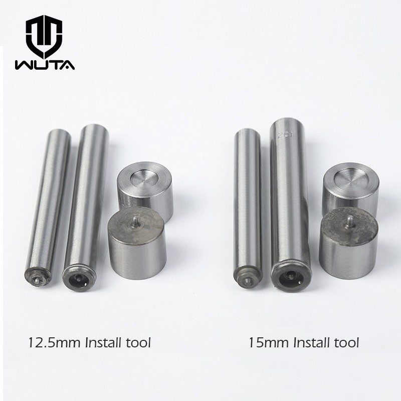 WUTA Double Cap Rivet Install Setter Tool Kit Leather & Steel Anvil Die ...