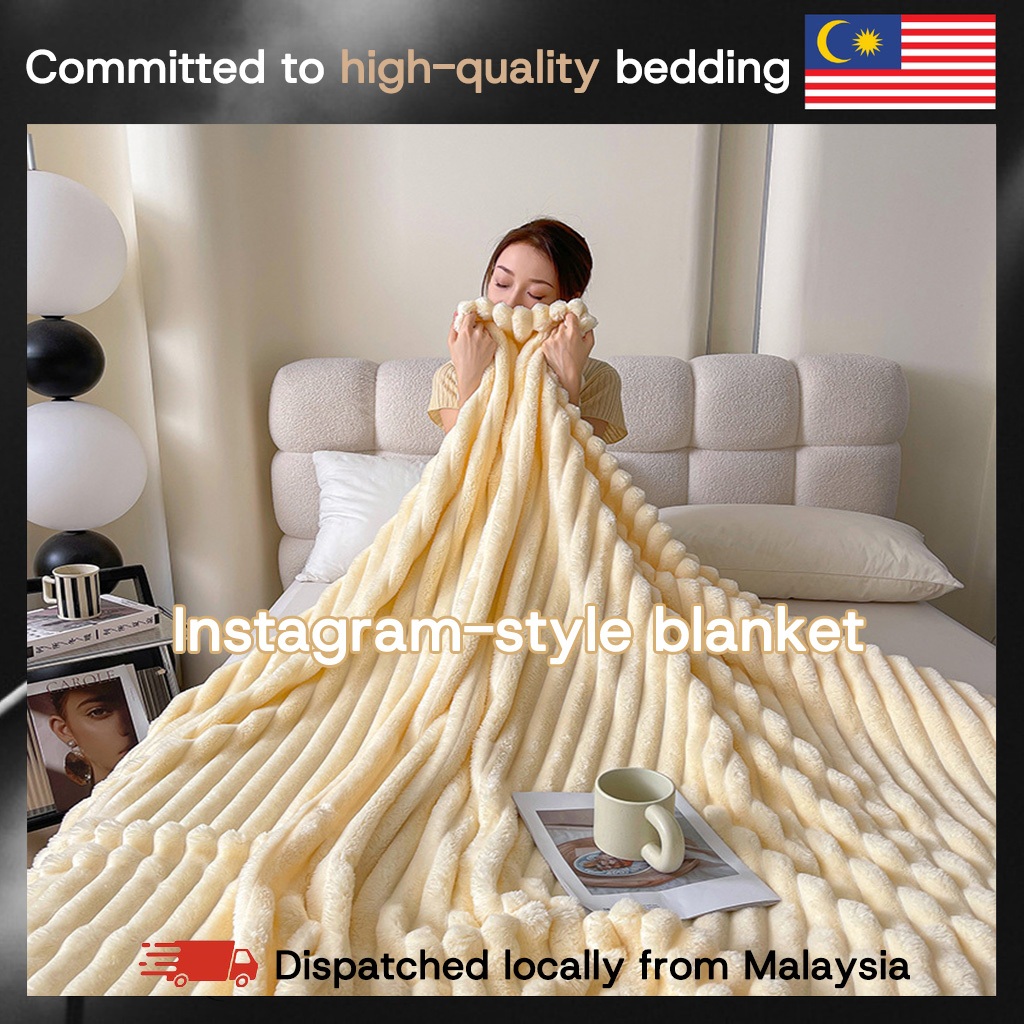 Ultra Soft Ribbed Fleece Blanket – Warm, Skin-Friendly, Machine ...
