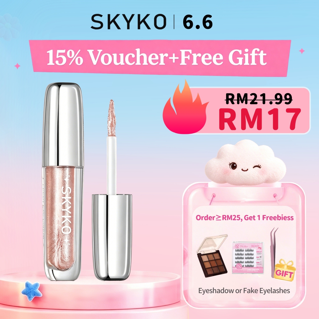 SKYKO Liquid Eyeshadow Shimmer High Pigmented 24H Lasting Waterproof ...