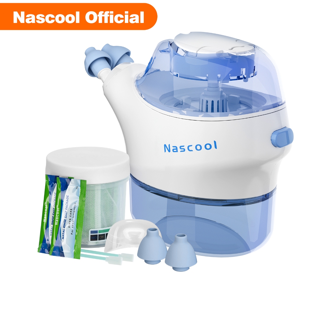 Nascool Nasal Irrigation System with 50 Salt Packets, Nose Washer for ...