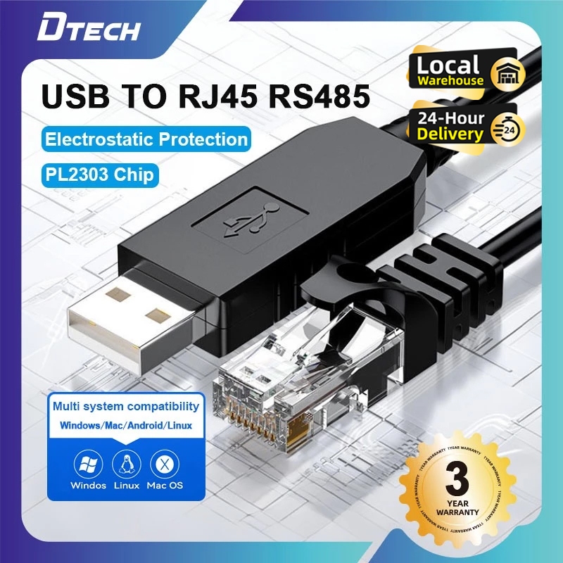 DTECH USB To RJ45/USB To RJ12 Console Cable Adapter Converter Serial ...