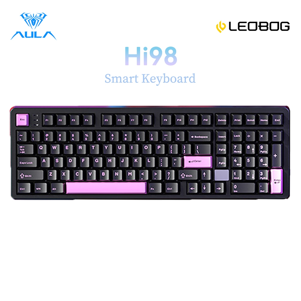 AULA LEOBOG Hi98Pro Tri-mode Custom Keyboard 101 Keys RGB Hot Swappable ...