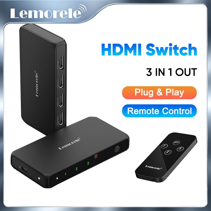 Lemorele HDMI Switch 4K HDMI Switcher HDMI Splitter KVM Switch For PS4 ...