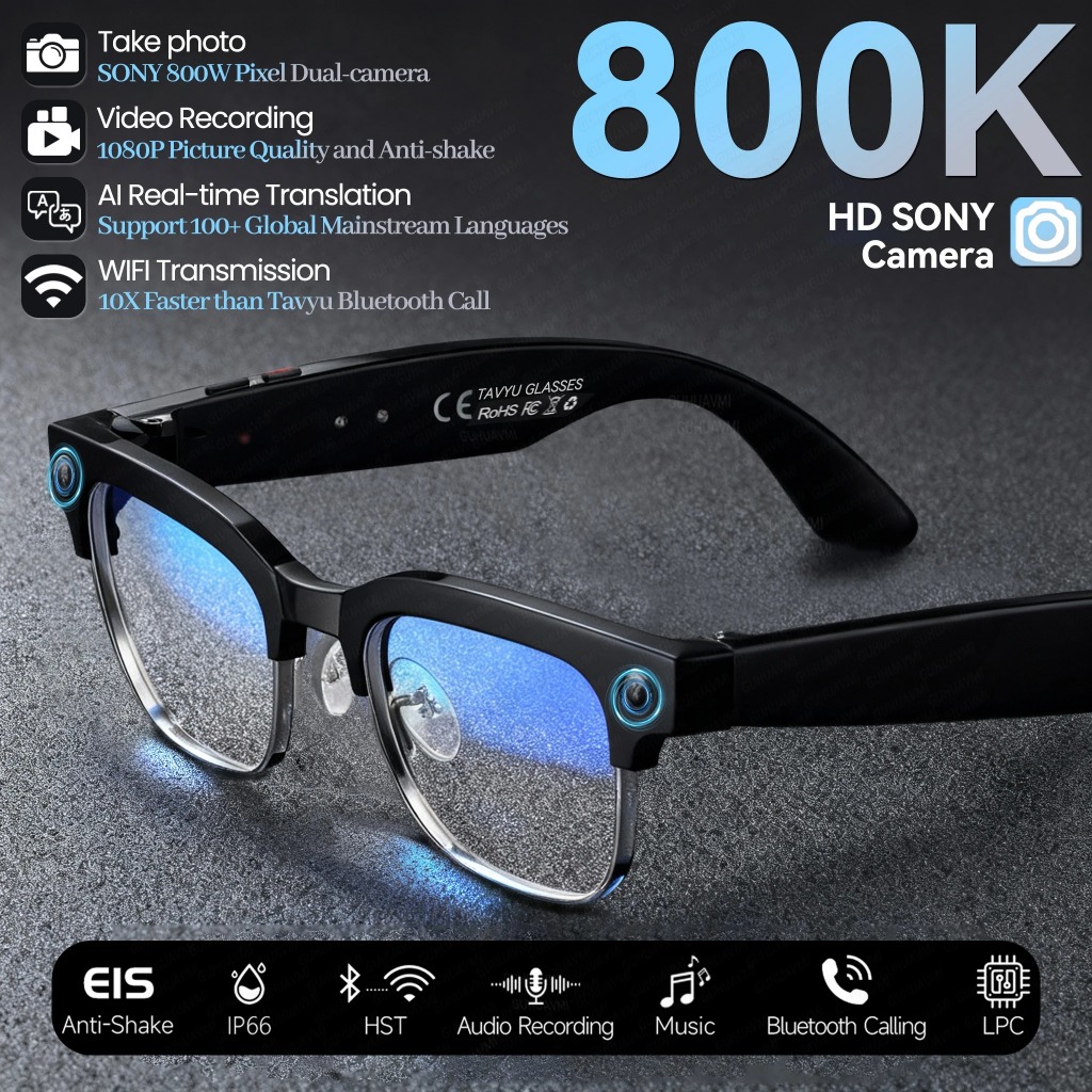 New Business 4K HD Color Change AI Smart Glasses 800W Pixel Camera ...
