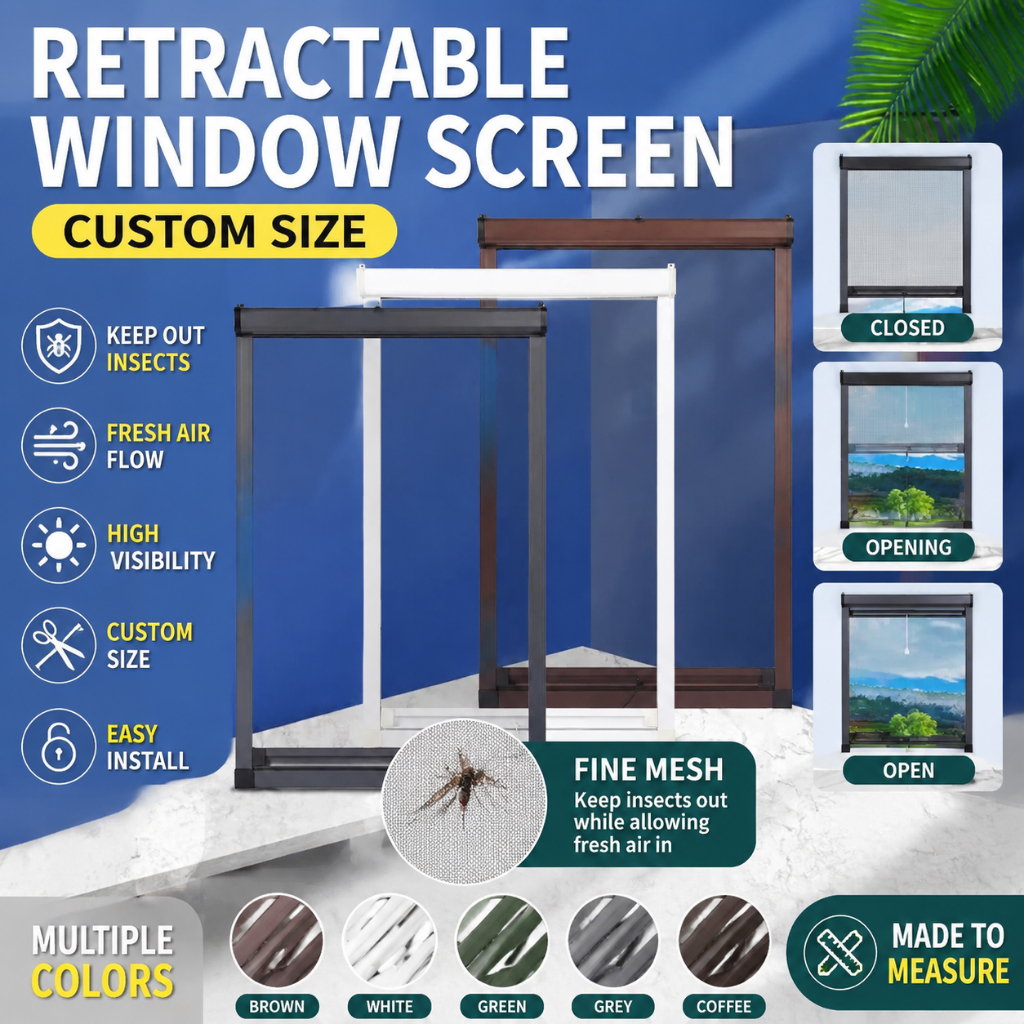 Window screen pull down Invisible Screen Window Retractable Push-Pull ...