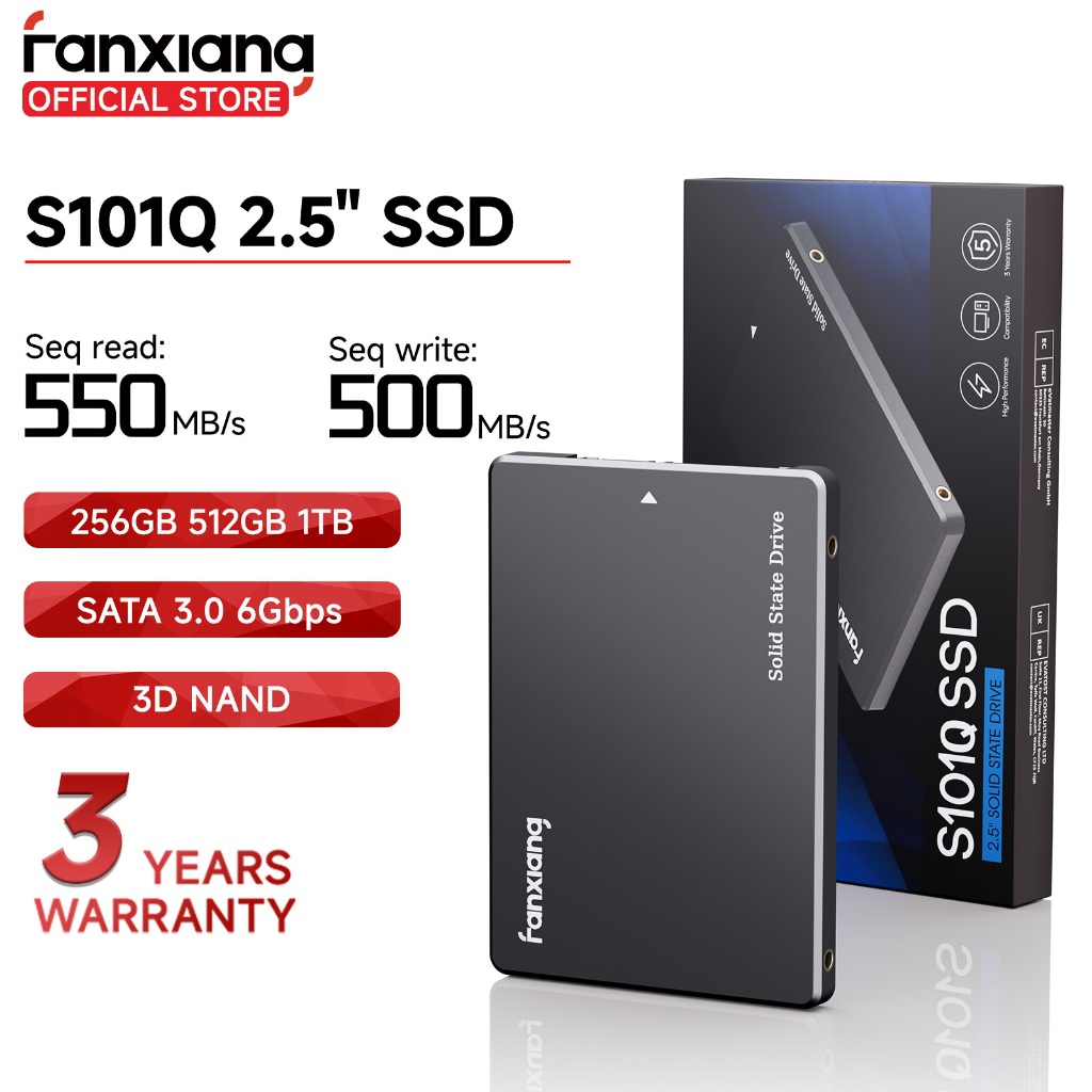 Fanxiang S101Q 2.5″ SATA SSD 256GB 512GB 1TB QLC Solid State Drive