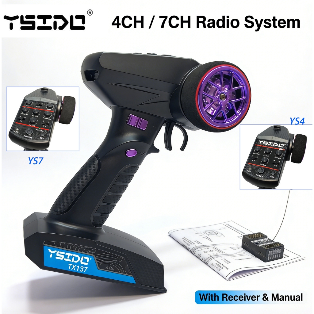 YSIDO 2.4G YS4 4Ch YS7 7CH Remote Control Digital Radio Transmitter ...