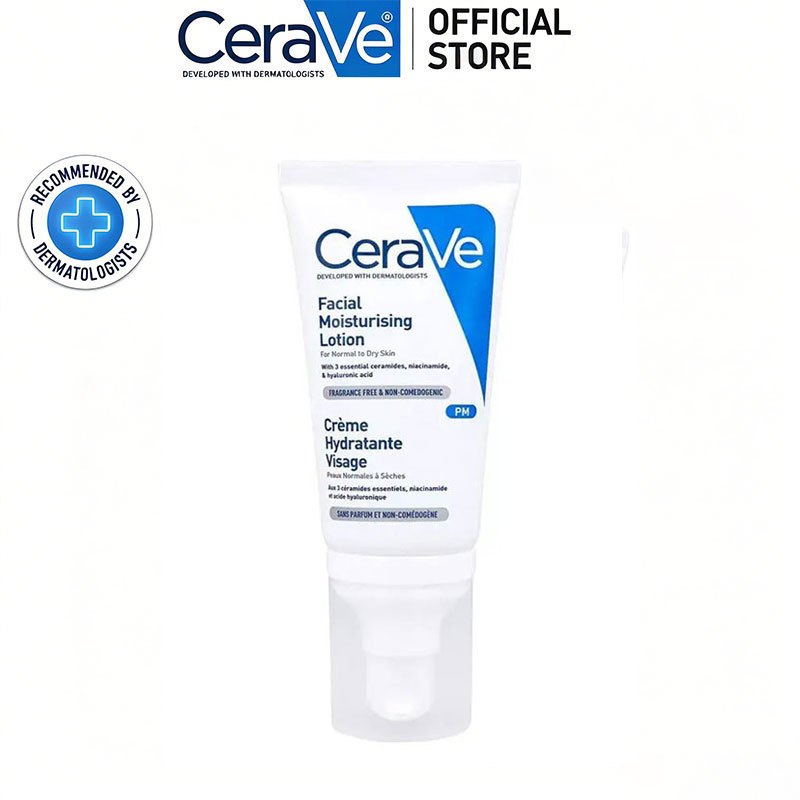 CeraVe PM Facial Lotion 52ml Night Moisturizer for Normal to Oily ...