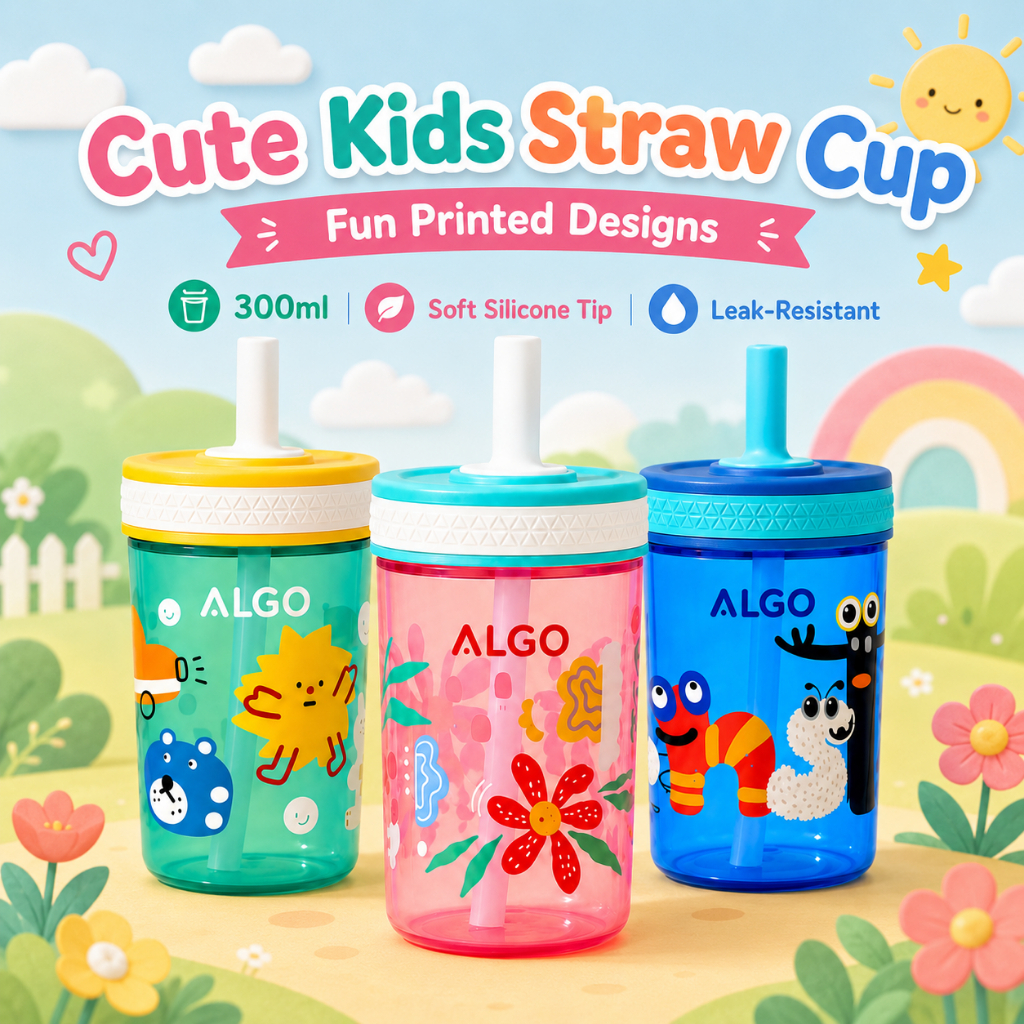 Baby Straw Sippy Cup 330ml | Cawan Minum Kanak‑kanak Anti Bocor ...