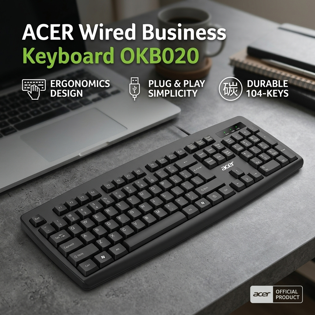Acer Wired Keyboard 104 Keys USB Full Size Office Computer Keyboard ...