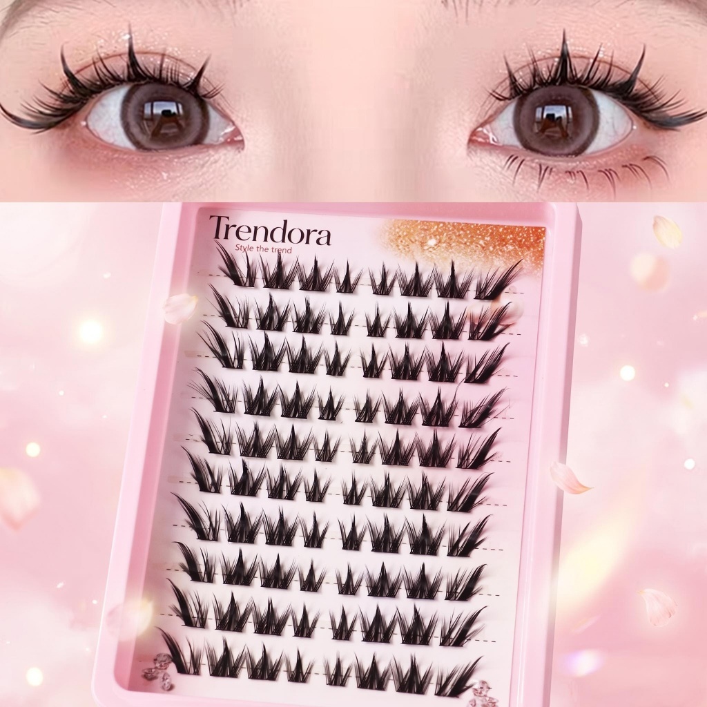 Manga Style Cluster False Eyelashes Kit – Wispy Spiky Lashes, Reusable ...