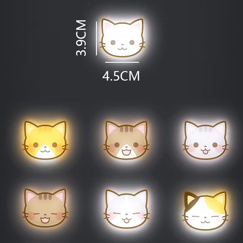 HLReflective Sticker Cute Cat Car Sticker Creative Cat Head Reflective ...