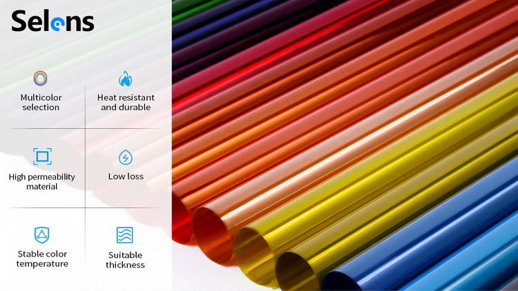 Description Picture 2 of itemSelens 40x50cm Lighting Filter Photography Diffusion Paper Gels Color Filter for Photo Studio Light Diffuser Sheet Red Head Lamp