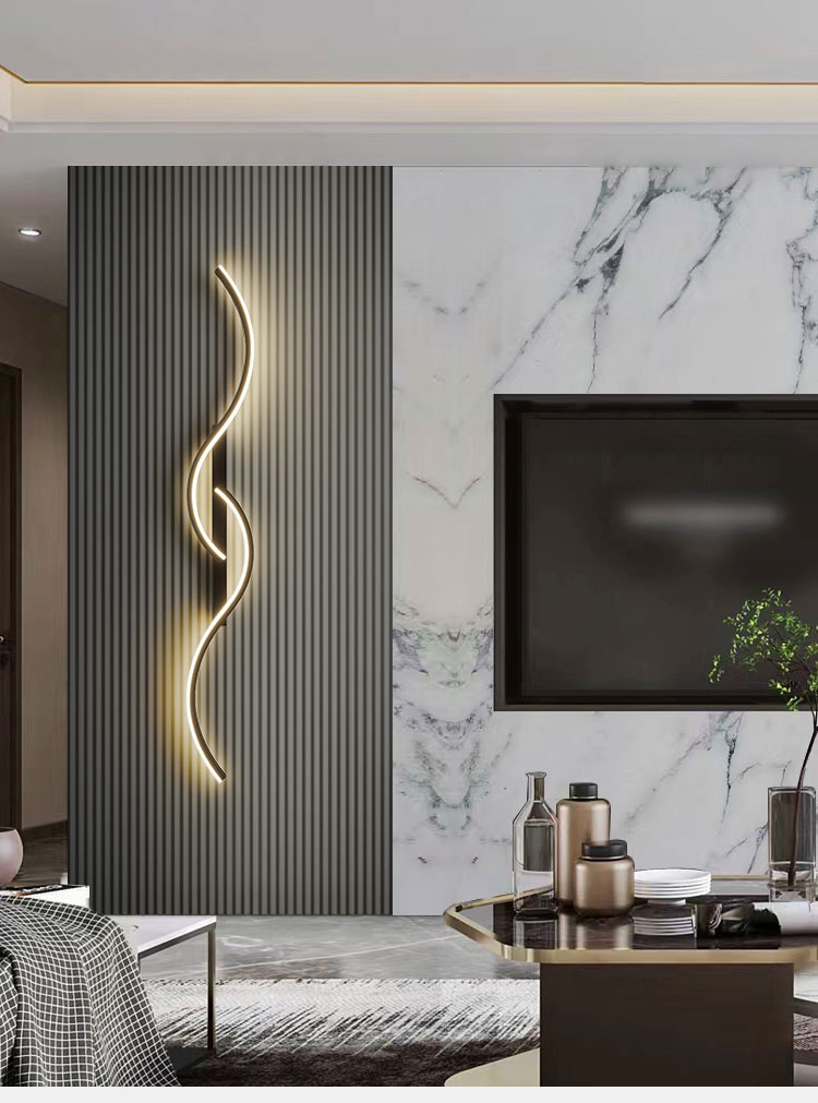 Stylish Wall Lamp Black Gold Living Room Bedside Aisle Foyer Corridor