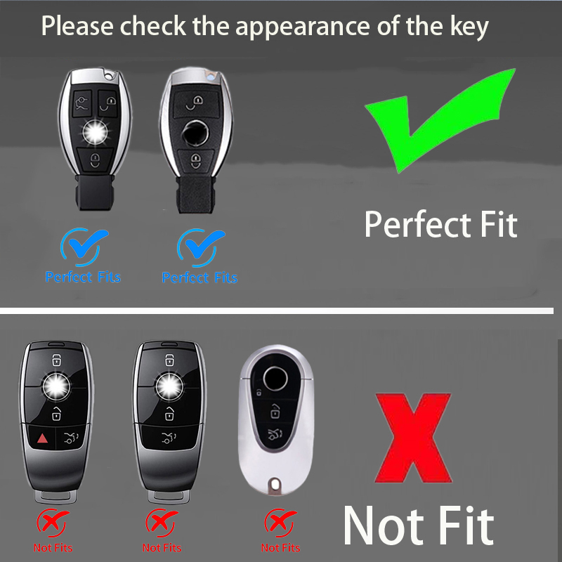 ZOBIG Zinc alloy leather diamond Key Fob Cover for Mercedes-Benz A ...