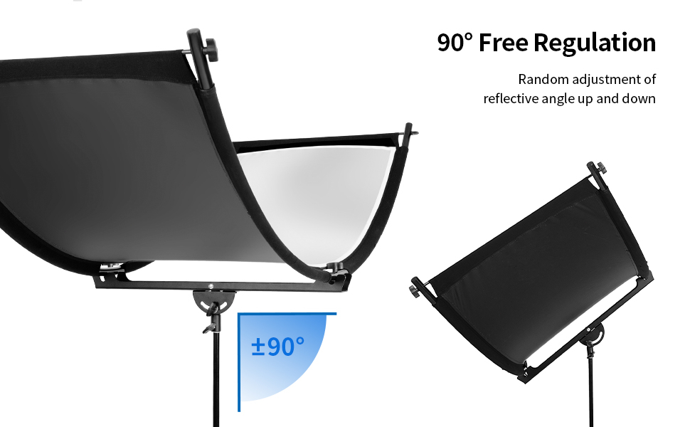 Selens 24x70 Inch Curved Photography Reflector - 4-in-1 Clamshell Light Reflector With Carry Bag