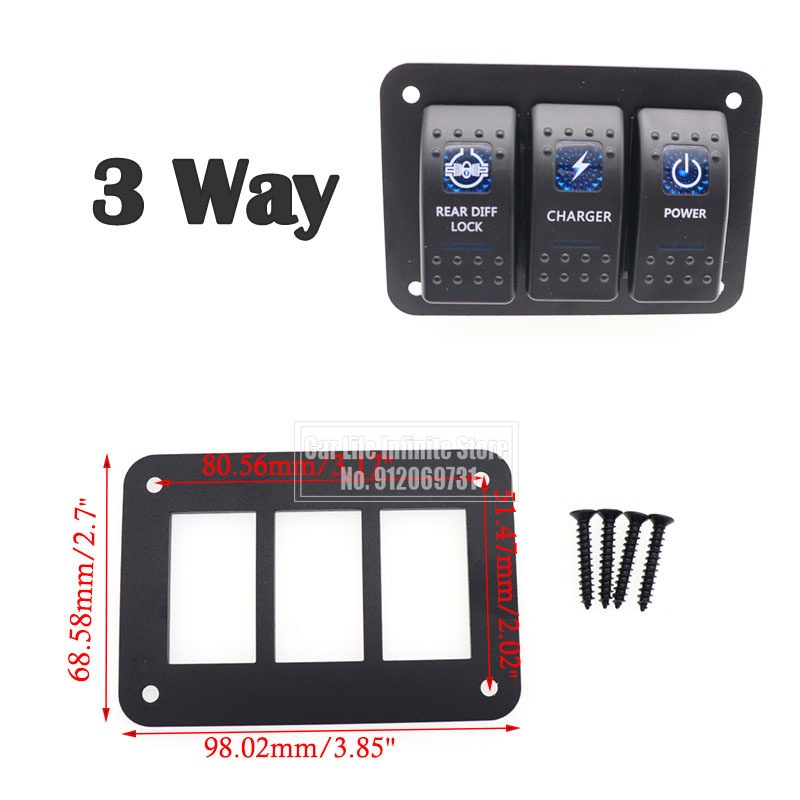 2/3/4/5/6/ Way Aluminum Rocker Switch Panel Box Housing Holder FOR ARB ...