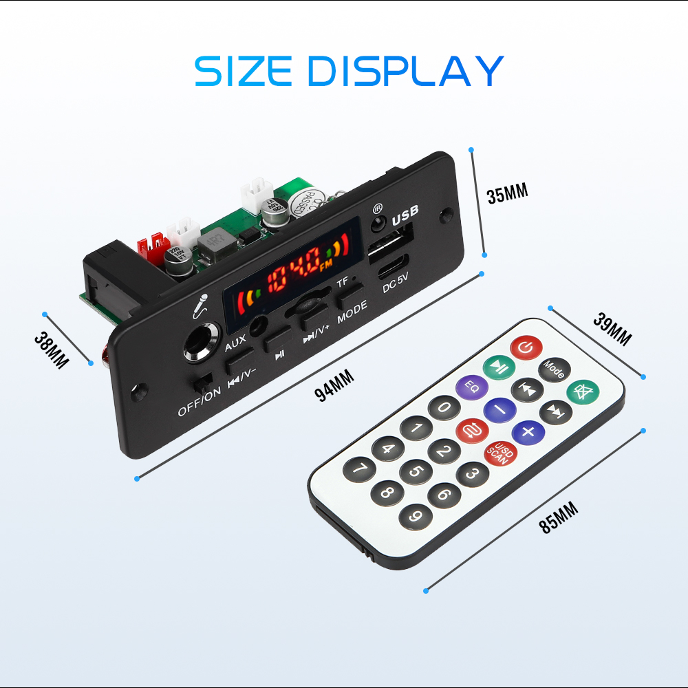 10W MP3 Decoder Board Amplifier Bluetooth DIY MP3 Decoder Board 5V ...