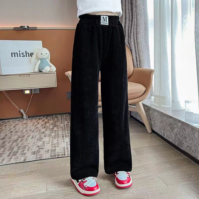 High Quality Thick Warm Winter Spring Jean Bow Girls Leggings Kids Trousers Children  Pants