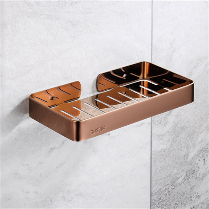 Stainless Steel Bathroom Soap Dish Holder Wall Mounted Rose Gold Soap ...