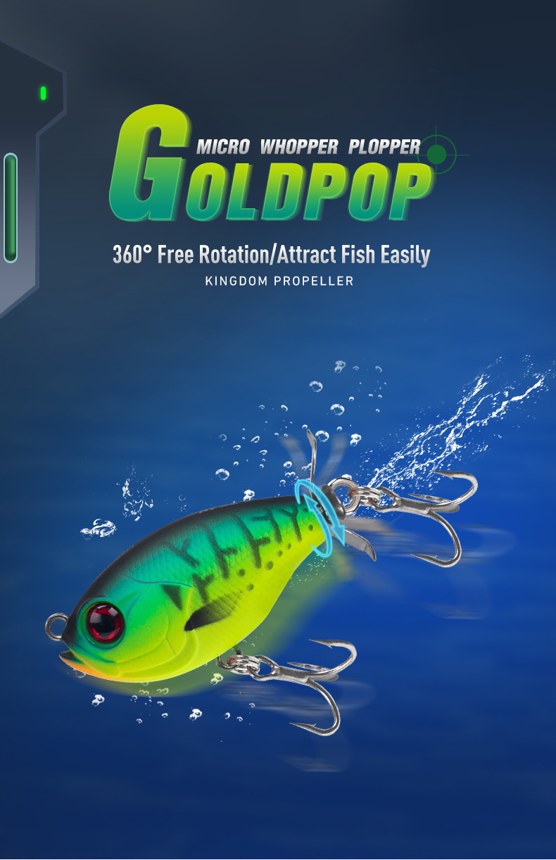 Kingdom Micro Whopper Popper Fishing Lure 35mm 5.4g Floating Topwater ...