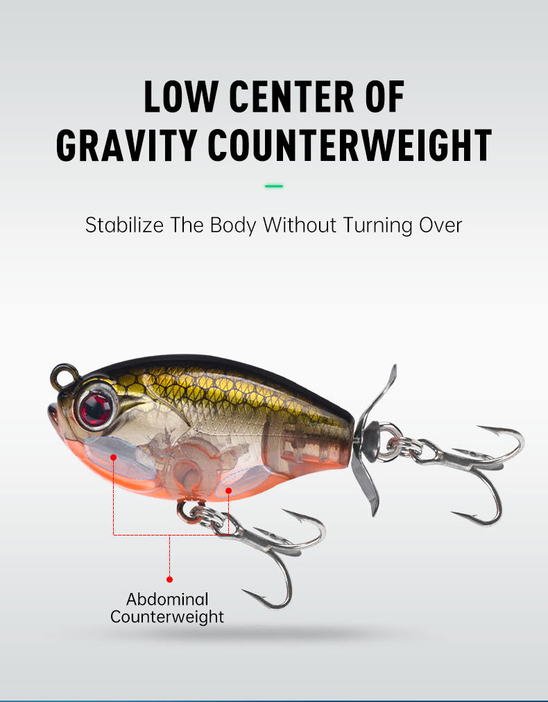Kingdom Micro Whopper Popper Fishing Lure 35mm 5.4g Floating Topwater ...