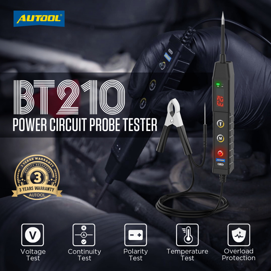 AUTOOL BT210 Circuit Tester Voltage Test Continuity Test Polarity Test ...