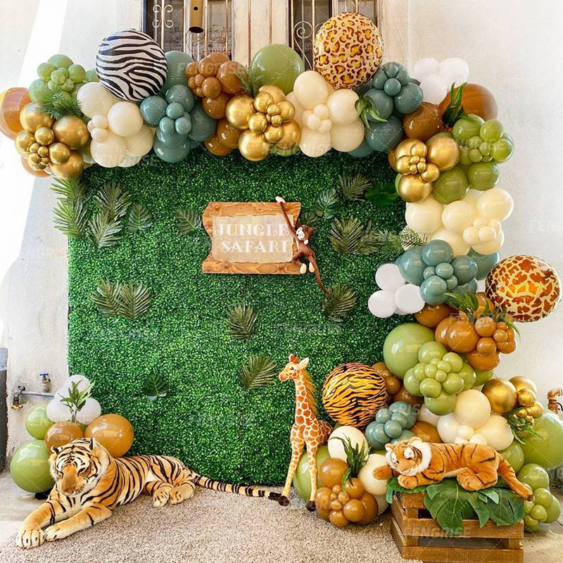 Photography Backdrop Safari Theme Baby Shower Backdrop Green Brown