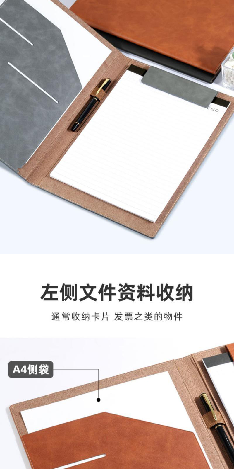 Folder A4 Multi-Function Pin Lecture Folder Simple Business Leather Pin ...
