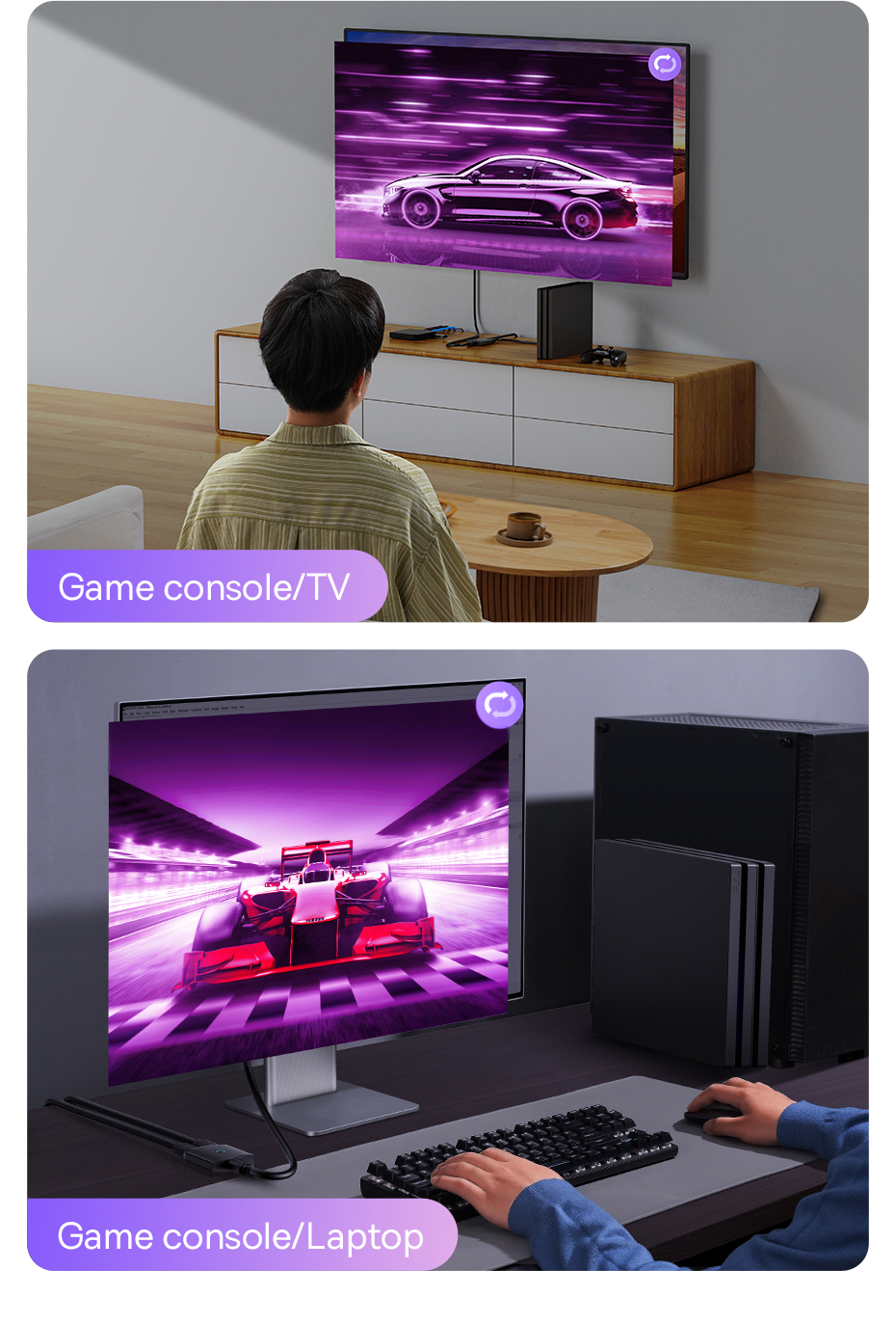 Baseus 2 in 1 HD Switch HDMI-compatible Switcher 4K@60Hz for Xiaomi Mi ...