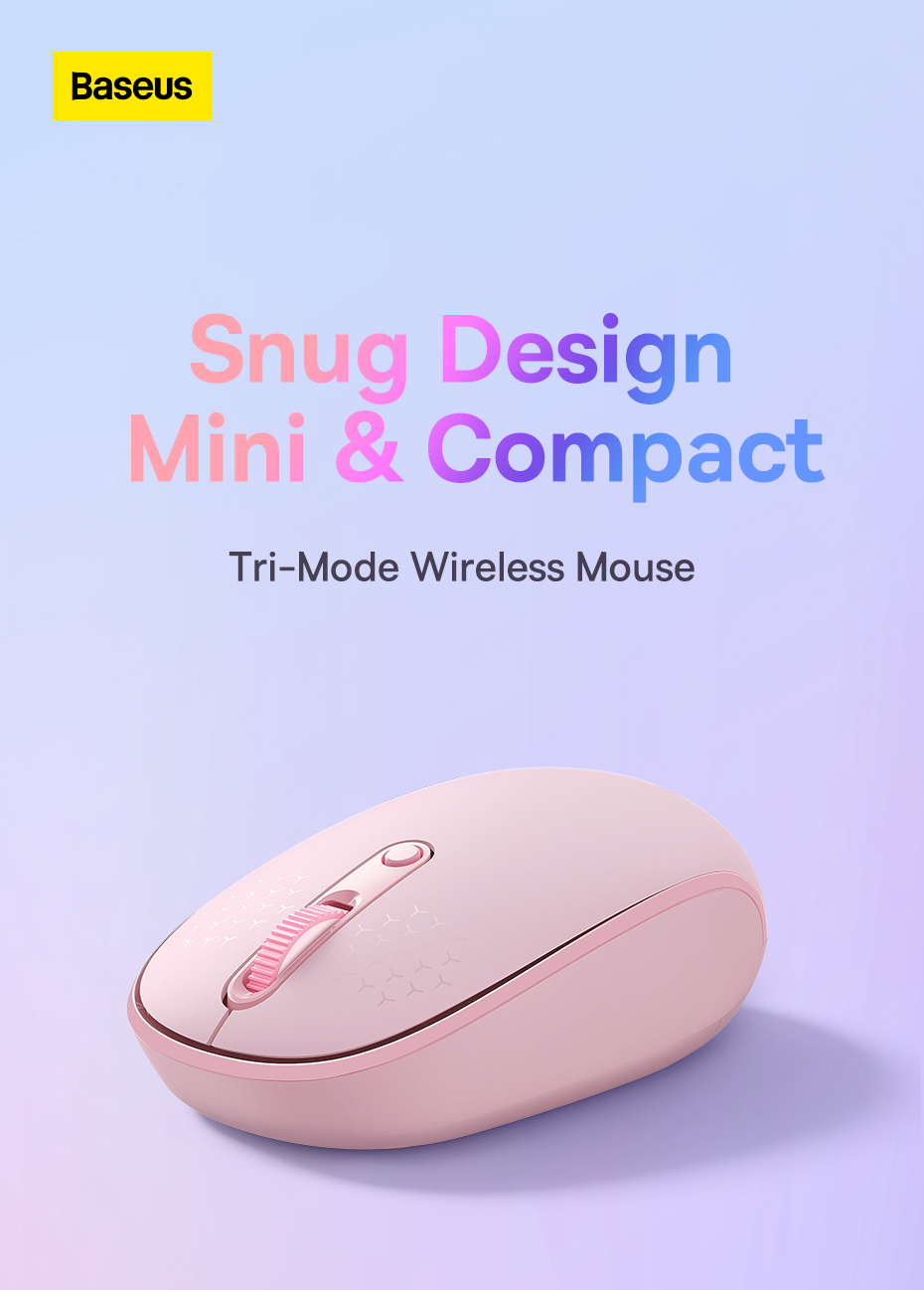 Baseus F01B Tri-Mode Bluetooth Wireless Silent Mouse For Tablet Laptop ...