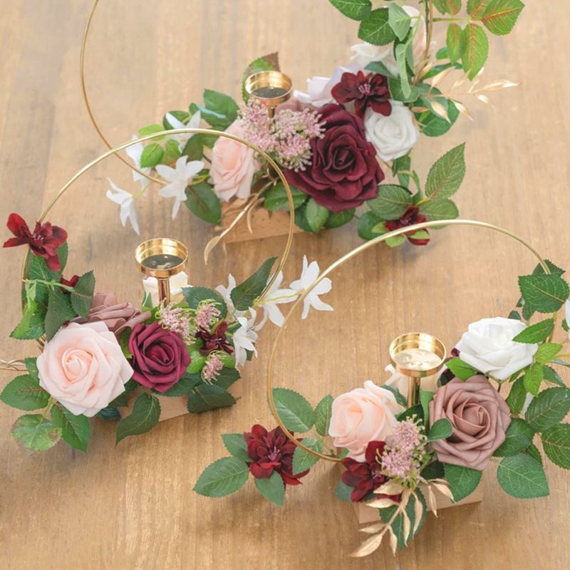 Iron Gold Metal Ring Floral Hoop Wreath Macrame Craft Hoop Ring For DIY ...