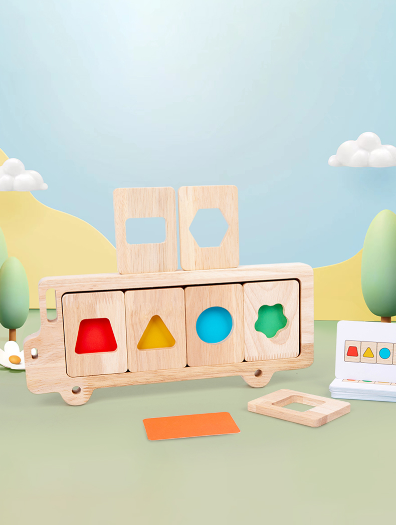 Montessori Geometry Color Separation Puzzle Wooden Toys Sensory ...
