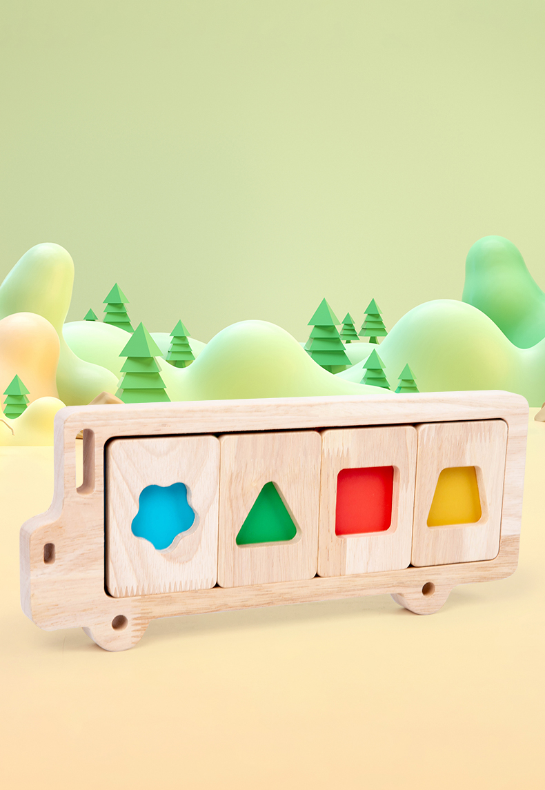 Montessori Geometry Color Separation Puzzle Wooden Toys Sensory ...