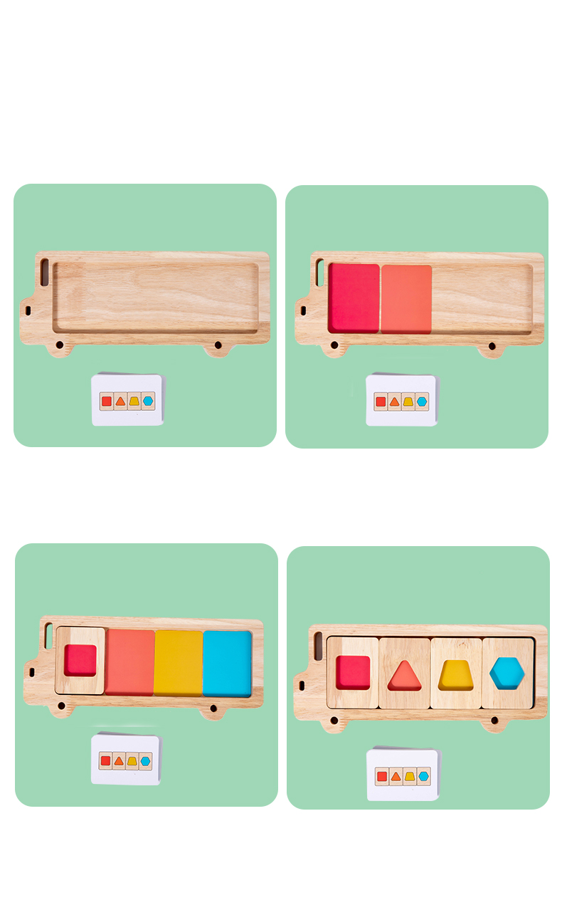 Montessori Geometry Color Separation Puzzle Wooden Toys Sensory ...