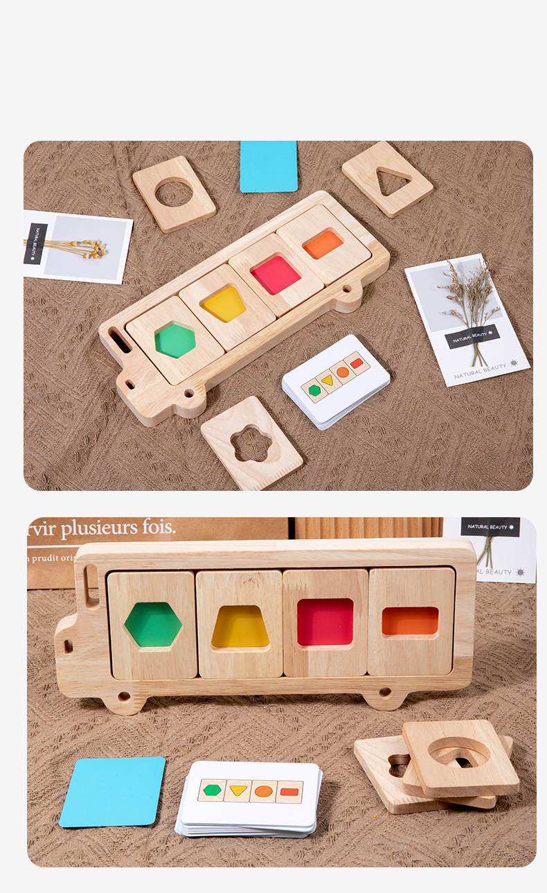 Montessori Geometry Color Separation Puzzle Wooden Toys Sensory ...