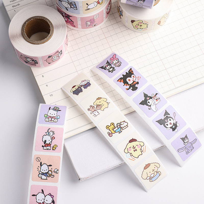 500pcs Sanrio Stickers Cartoon Kuromi Melody Pochacco Lotso Crayon Shin ...