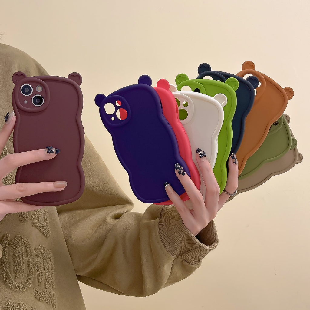 Simple Fashion Colors Cute Phone Cover with Ear, Shockproof Full ...