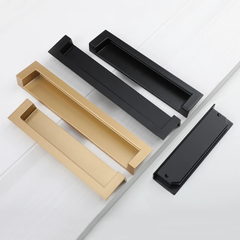 1pcs Hidden Furniture Handle Zinc Alloy Embedded Slotted Handle Sliding ...