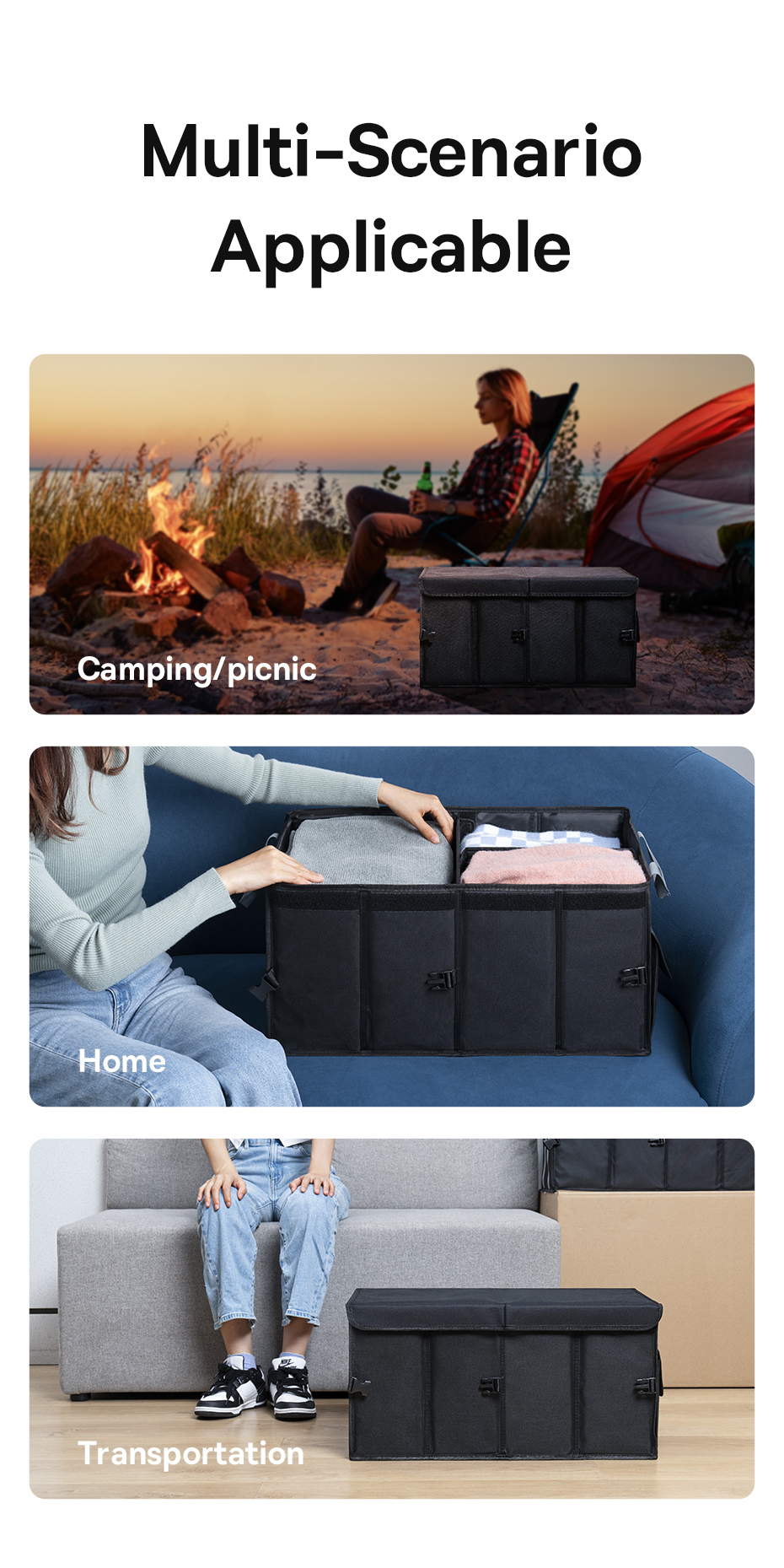 Baseus 60L Car Folding Trunk Storage Box Self-driving Car Storage Box ...