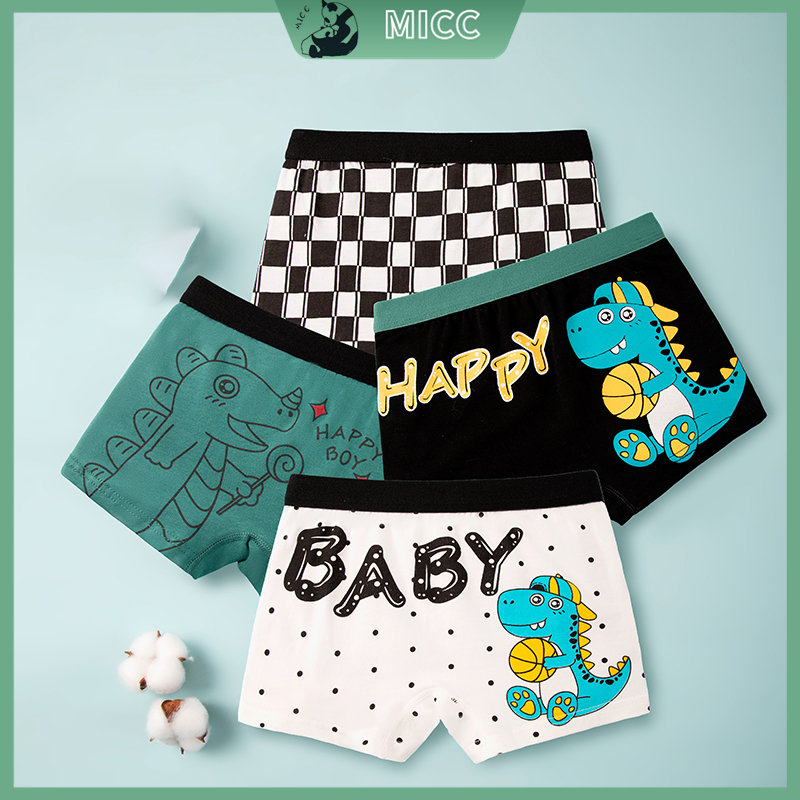 4pcs/box 1-12Y Boy Baby Kids Underwear Cotton Safety Antibiosis ...