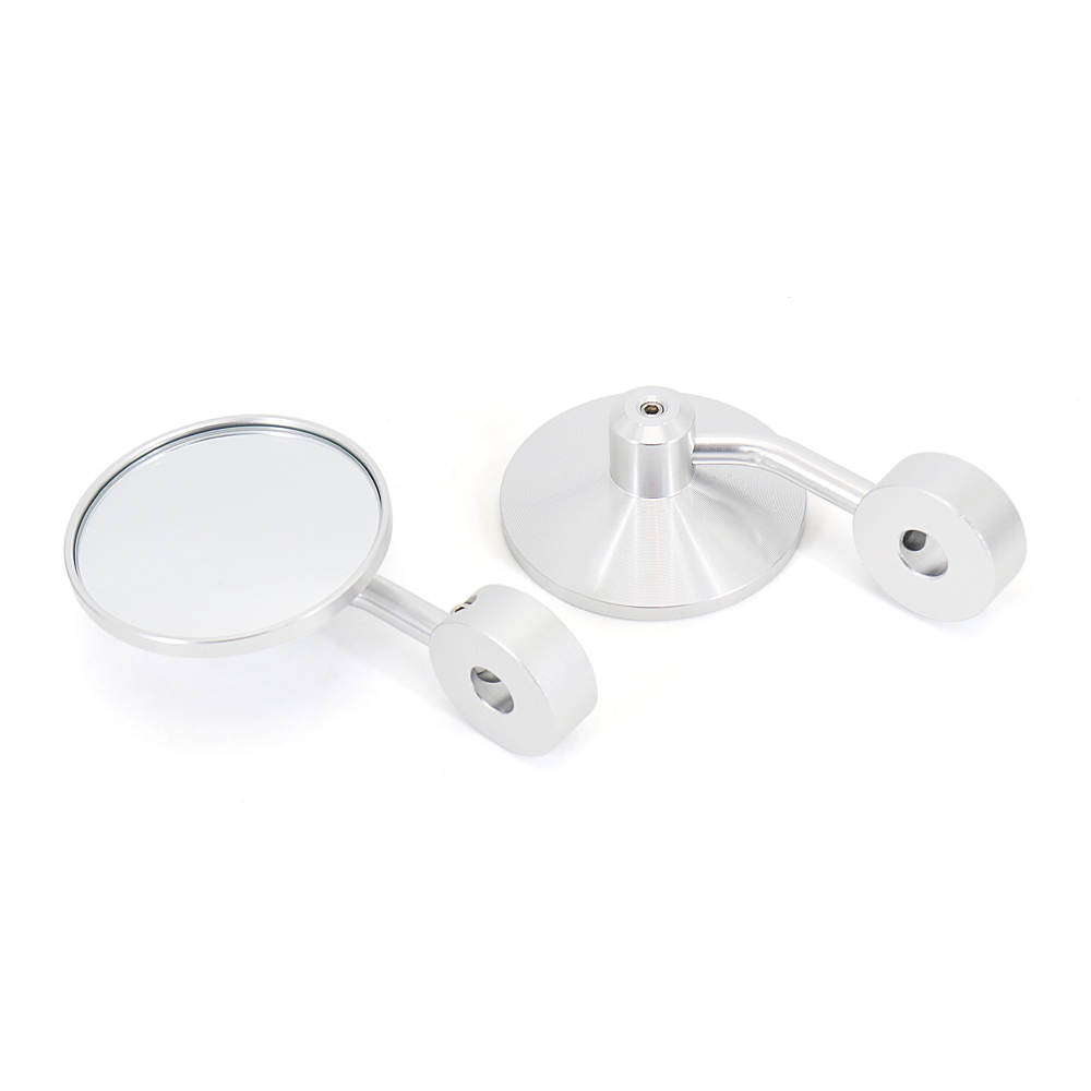 Motorcycle Rearview Handle Bar End Mirrors Round Convex Mirror Side ...