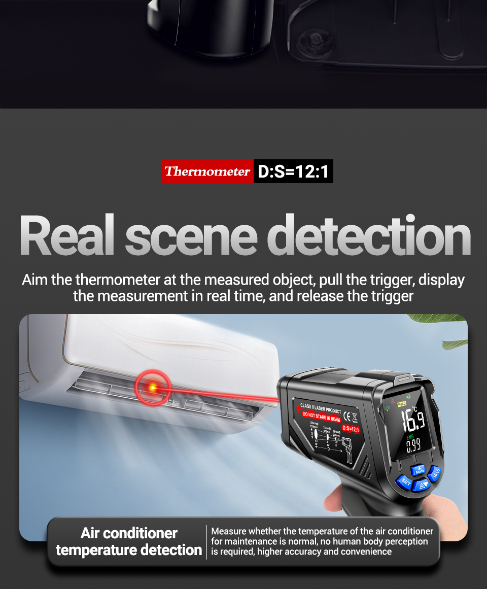 ANENG TH06 VA Backscreen Thermometer 0.1~1.00 Adjustable industrial ...
