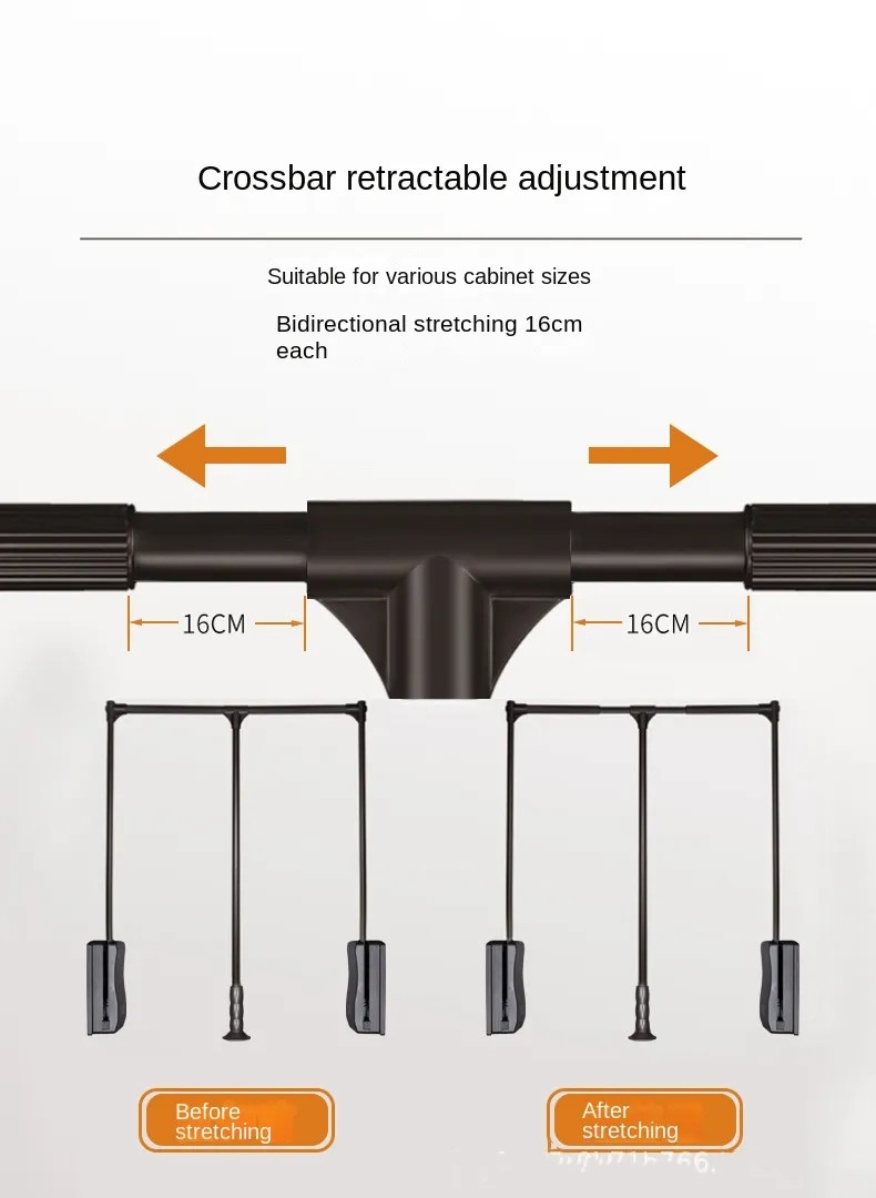 Pull-Down Clothes Rail Household Cloakroom Cabinet Indoor Retractable ...