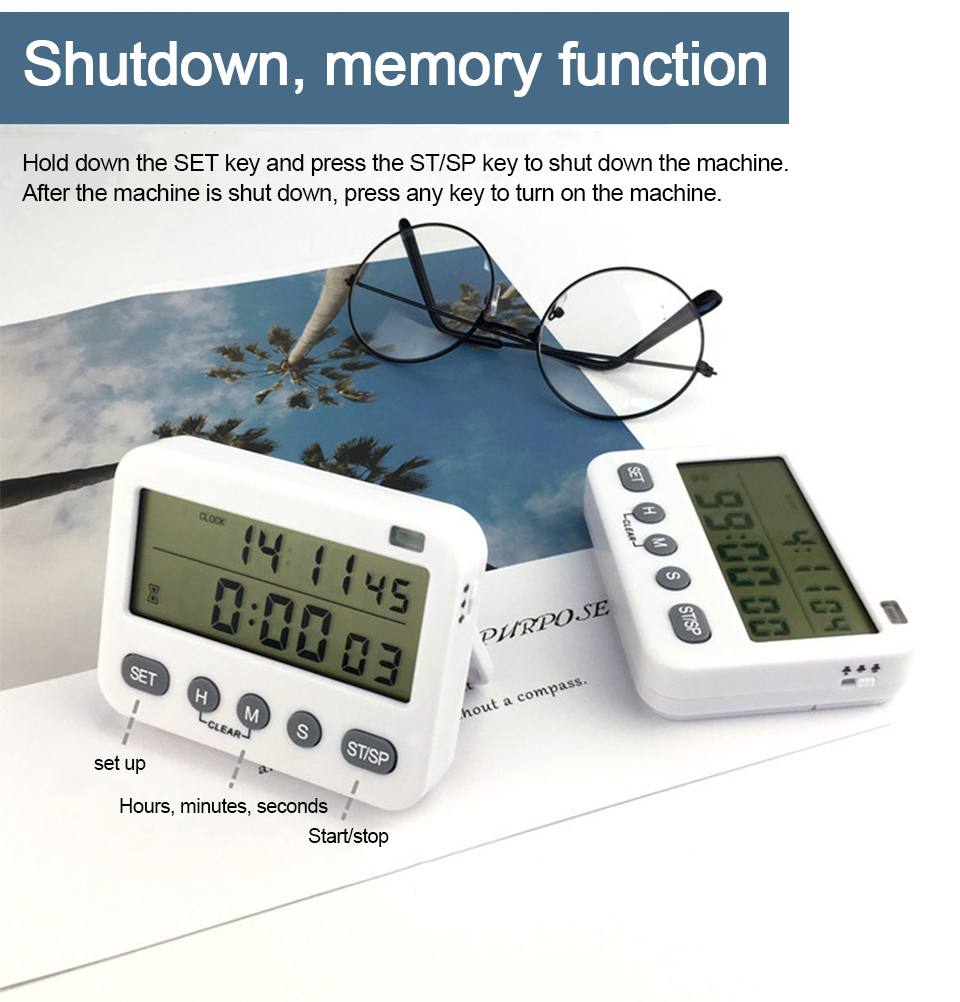 99 Hours Digital Kitchen Timer Large Screen Display Digital Timer ...