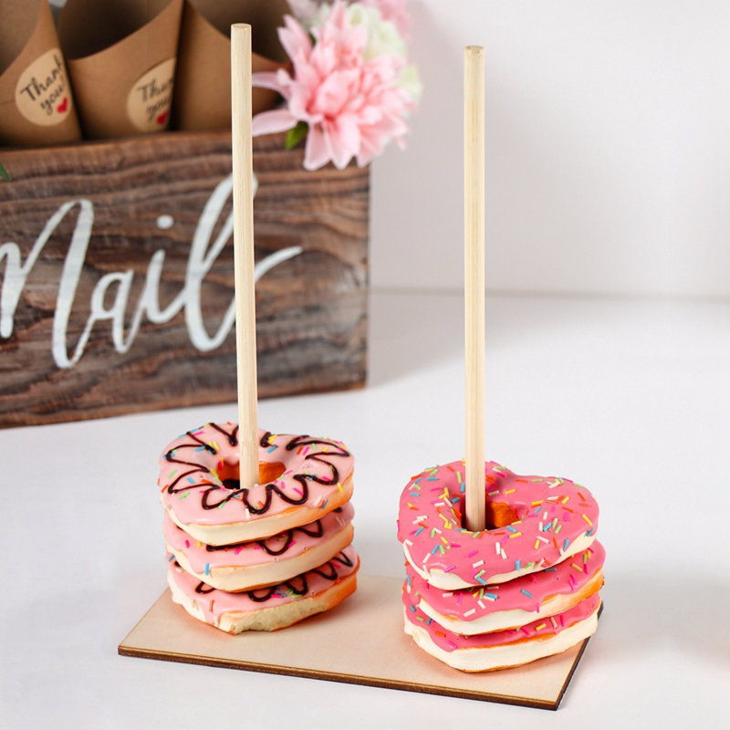 Huiran Wooden Doughnut Stand Donut Display Holder Birthday Wedding ...