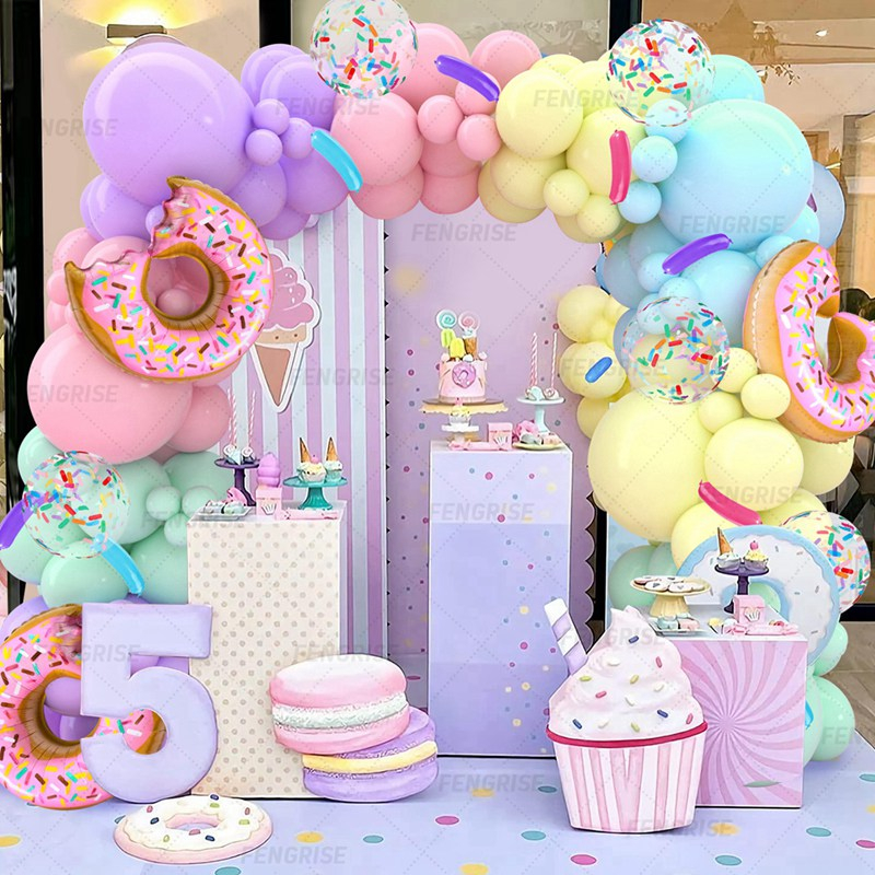 Donut Theme Balloon Garland Arch Kit – Baby Shower Birthday Party Decoration